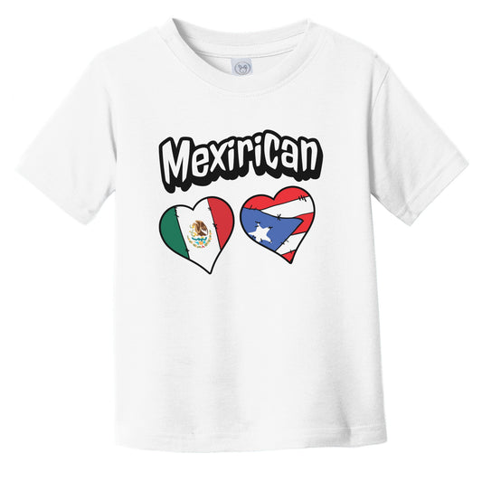 Mexirican Mexican Puerto Rican Flag Heart Combo Infant Toddler T-Shirt
