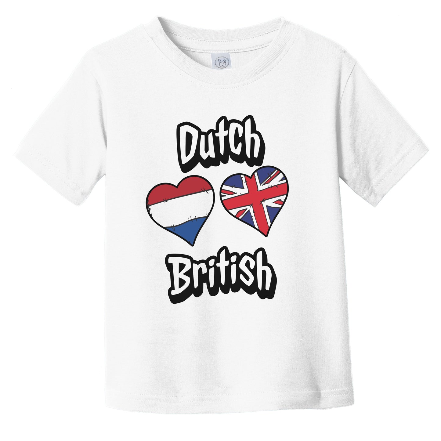 Dutch British Flag Heart Combo Netherlands UK Infant Toddler T-Shirt