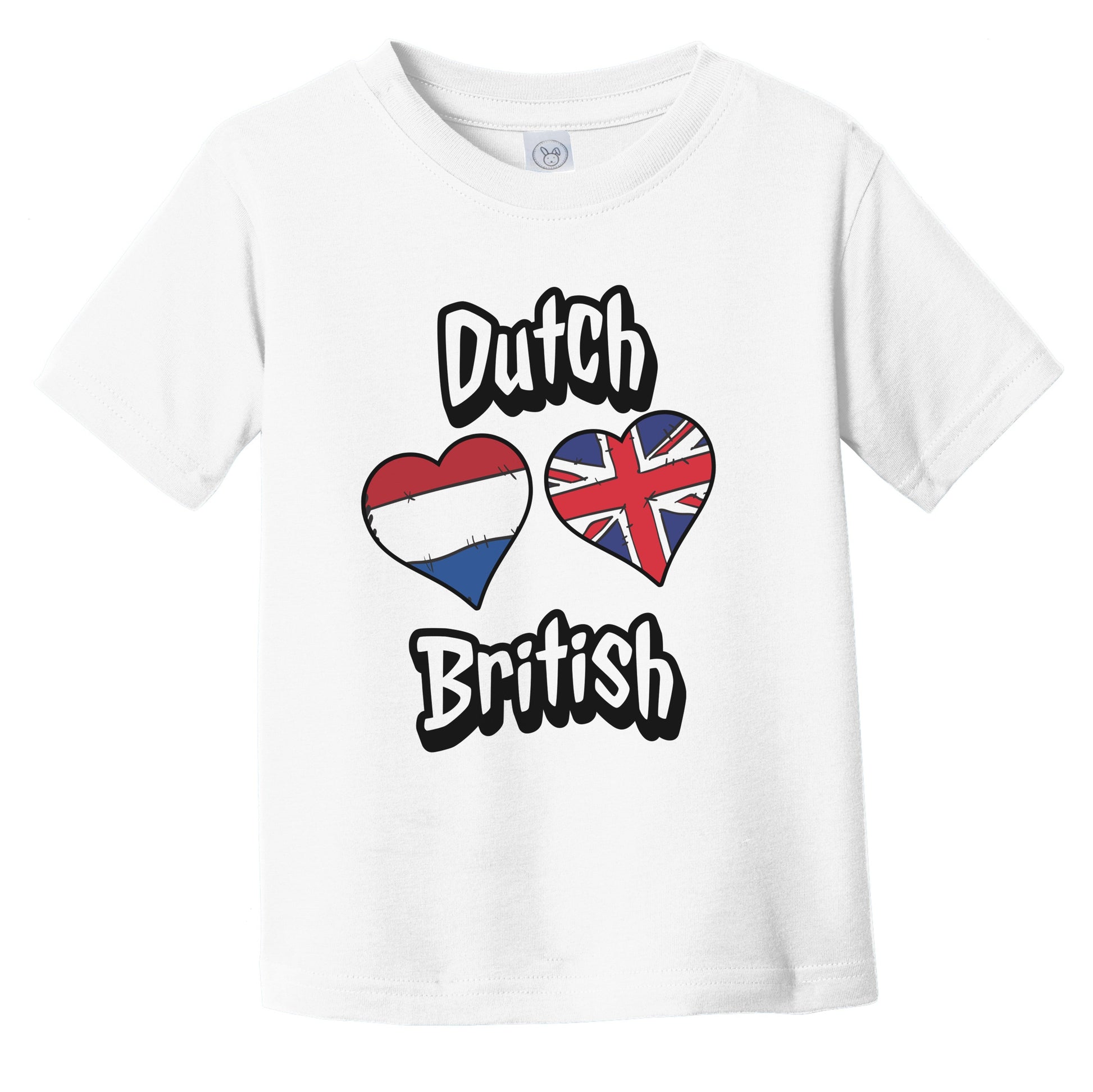 Dutch British Flag Heart Combo Netherlands UK Infant Toddler T-Shirt