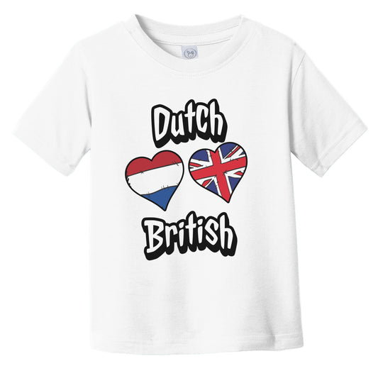 Dutch British Flag Heart Combo Netherlands UK Infant Toddler T-Shirt