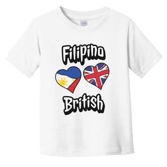 Filipino British Flag Heart Combo Philippines UK Infant Toddler T-Shirt
