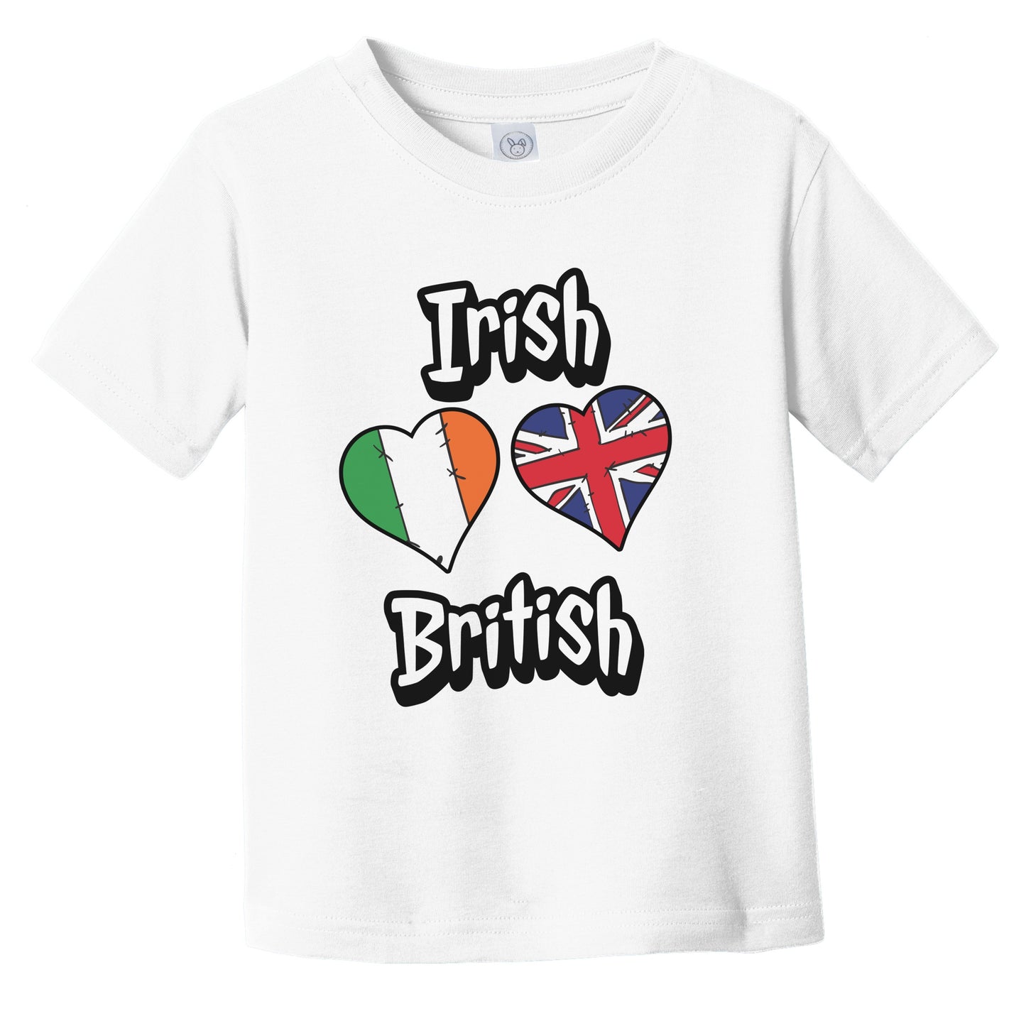 Irish British Flag Heart Combo Ireland UK Infant Toddler T-Shirt