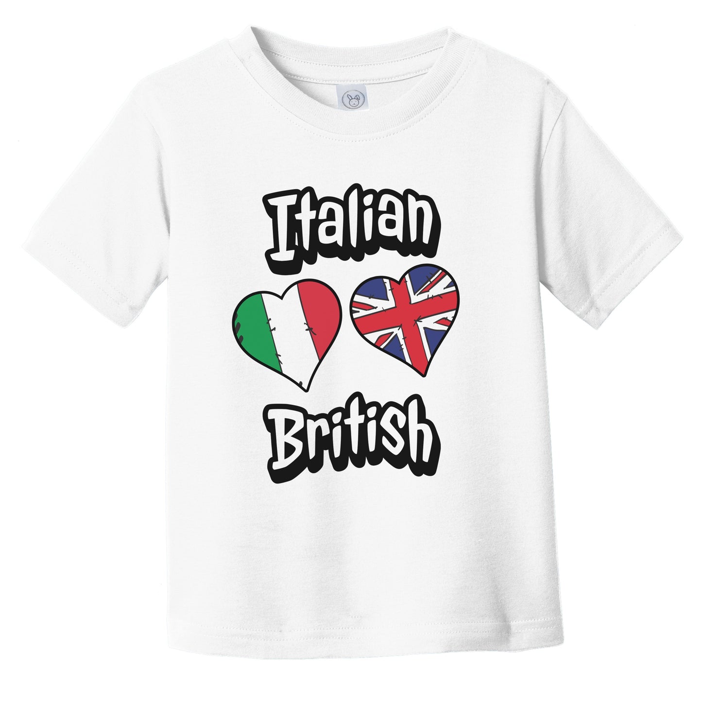 Italian British Flag Heart Combo Italy UK Infant Toddler T-Shirt