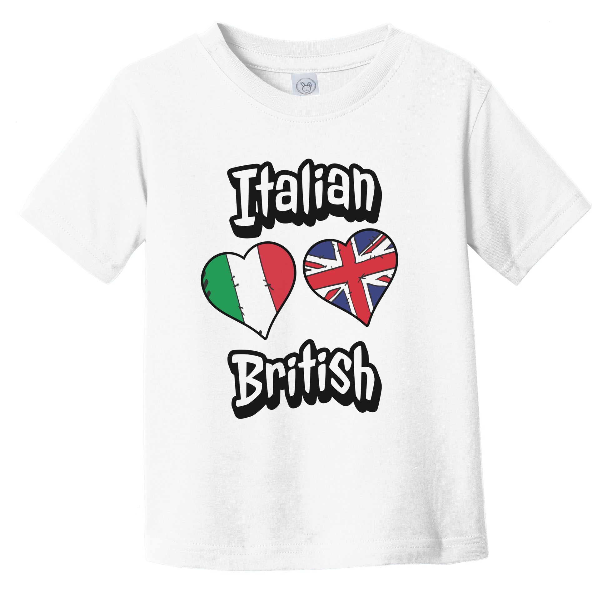 Italian British Flag Heart Combo Italy UK Infant Toddler T-Shirt