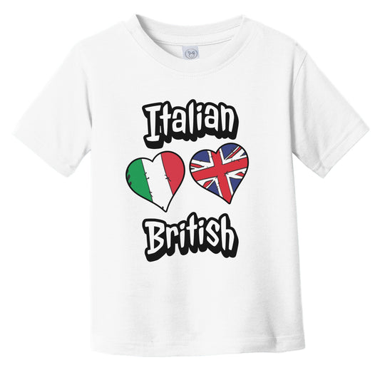 Italian British Flag Heart Combo Italy UK Infant Toddler T-Shirt