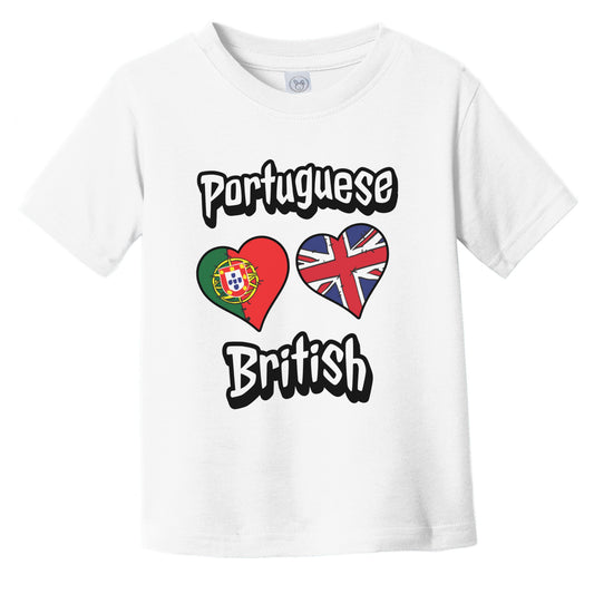 Portuguese British Flag Heart Combo Portugal UK Infant Toddler T-Shirt