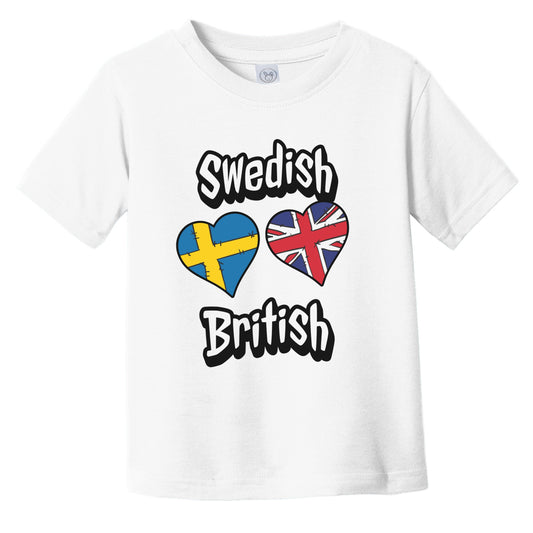 Swedish British Flag Heart Combo Sweden UK Infant Toddler T-Shirt