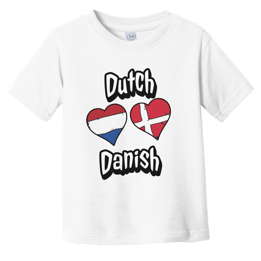 Dutch Danish Flag Heart Combo Netherlands Denmark Infant Toddler T-Shirt