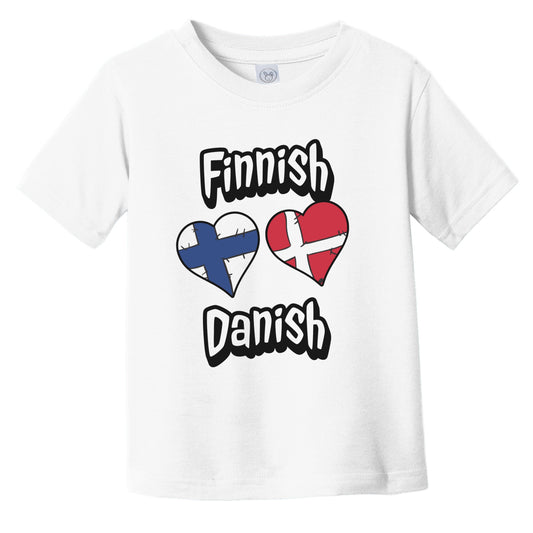 Finnish Danish Flag Heart Combo Finland Denmark Infant Toddler T-Shirt
