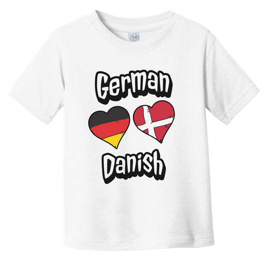 German Danish Flag Heart Combo Germany Denmark Infant Toddler T-Shirt