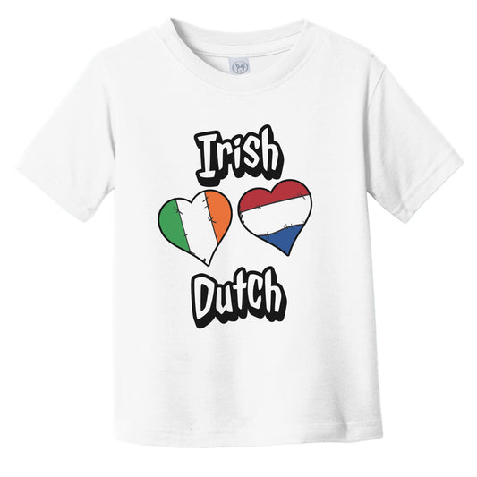 Irish Dutch Flag Heart Combo Ireland Netherlands Infant Toddler T-Shirt