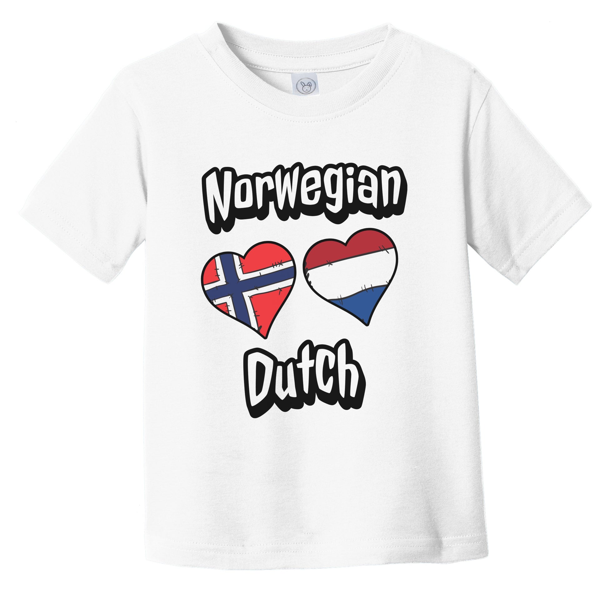 Norwegian Dutch Flag Heart Combo Norway Netherlands Infant Toddler T-Shirt