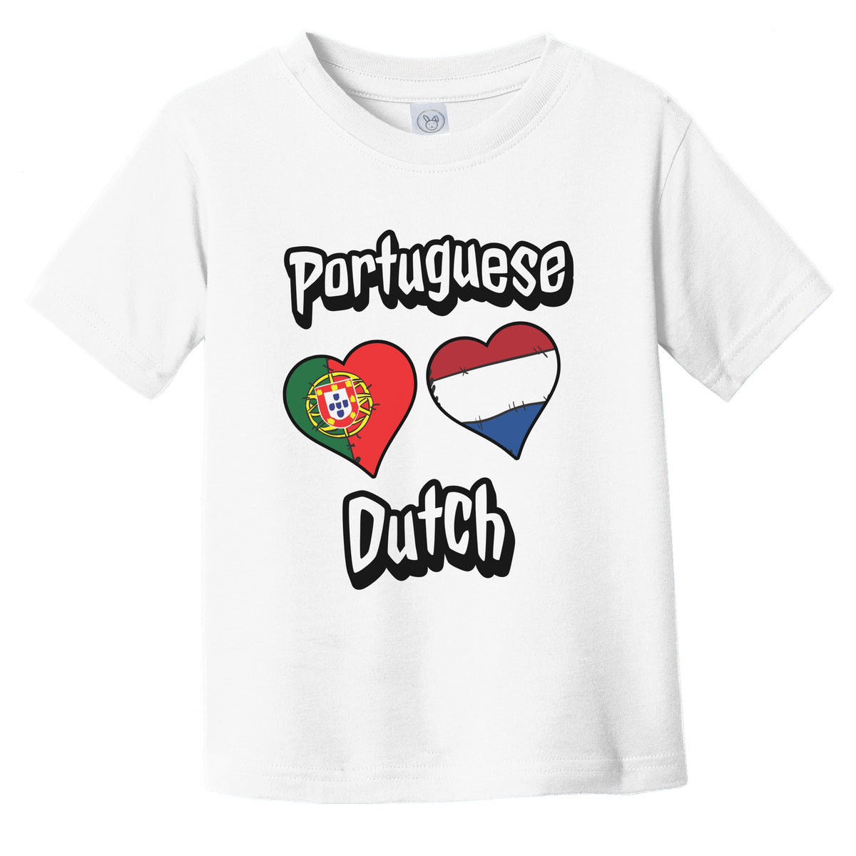 Portuguese Dutch Flag Heart Combo Portugal Netherlands Infant Toddler T-Shirt