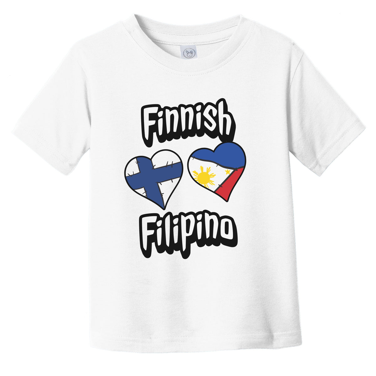 Finnish Filipino Flag Heart Combo Finland Philippines Infant Toddler T-Shirt