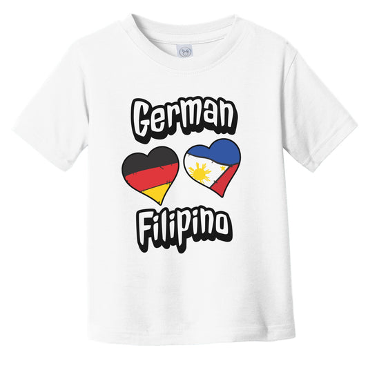 German Filipino Flag Heart Combo Germany Philippines Infant Toddler T-Shirt
