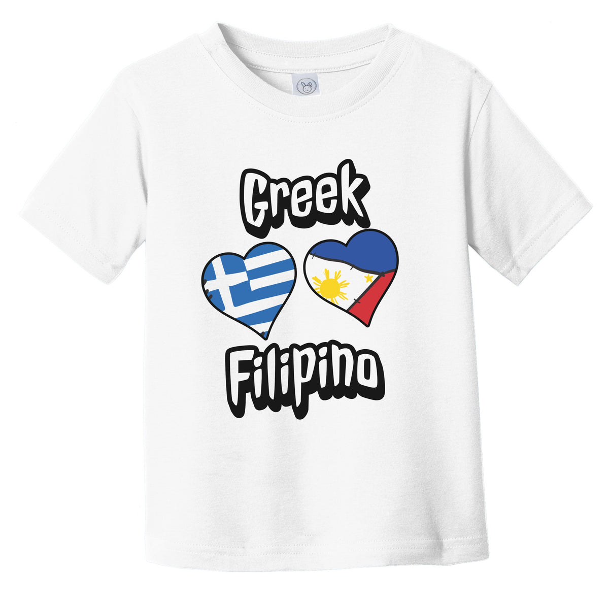 Greek Filipino Flag Heart Combo Greece Philippines Infant Toddler T-Shirt