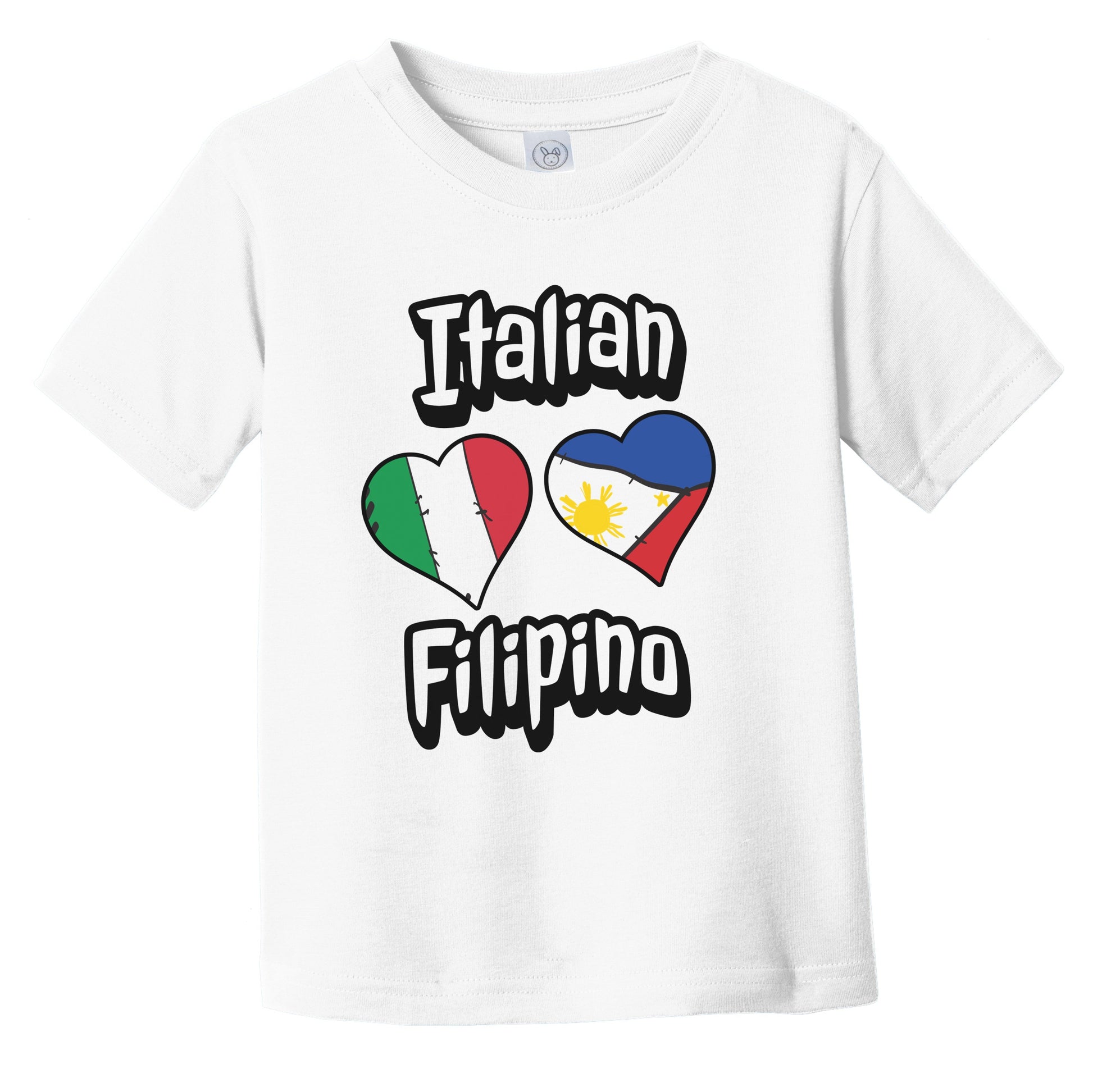 Italian Filipino Flag Heart Combo Italy Philippines Infant Toddler T-Shirt
