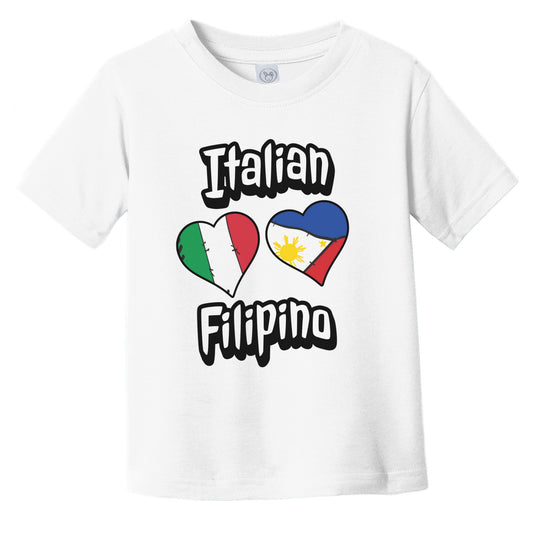Italian Filipino Flag Heart Combo Italy Philippines Infant Toddler T-Shirt
