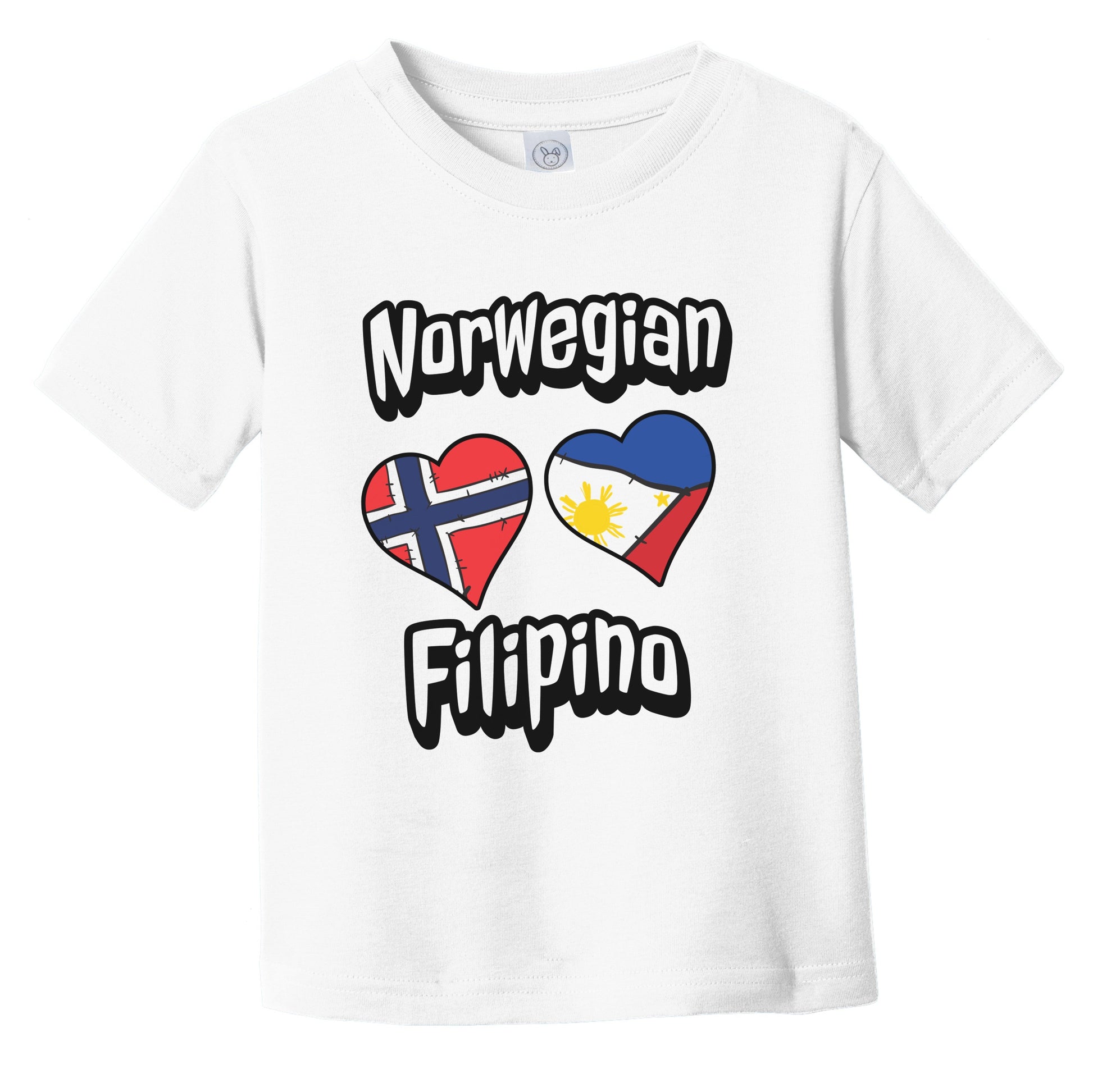 Norwegian Filipino Flag Heart Combo Norway Philippines Infant Toddler T-Shirt