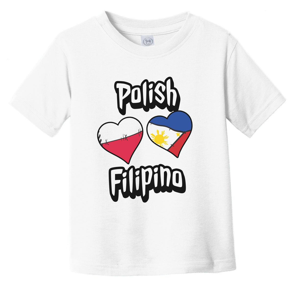 Polish Filipino Flag Heart Combo Poland Philippines Infant Toddler T-Shirt