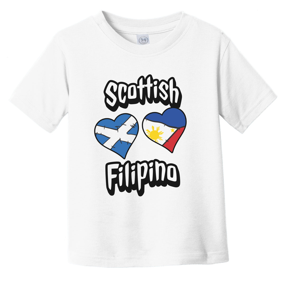Scottish Filipino Flag Heart Combo Scotland Philippines Infant Toddler T-Shirt