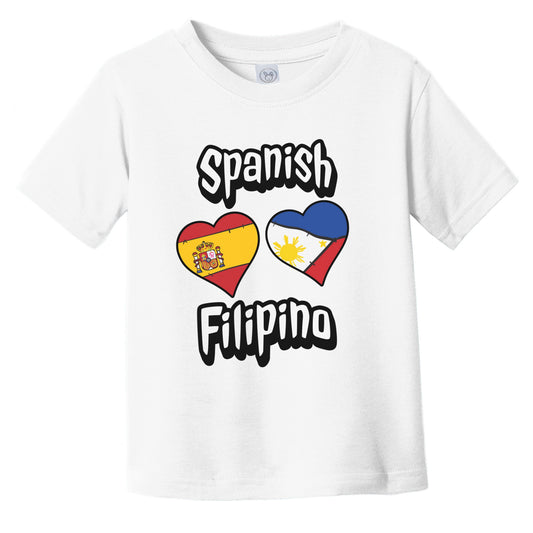 Spanish Filipino Flag Heart Combo Spain Philippines Infant Toddler T-Shirt