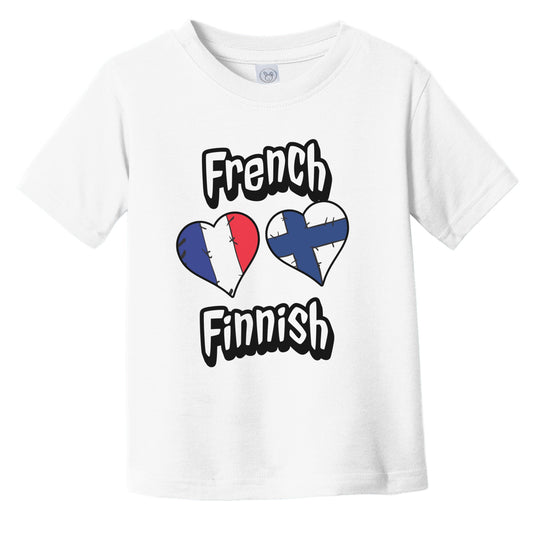 French Finnish Flag Heart Combo France Finland Infant Toddler T-Shirt
