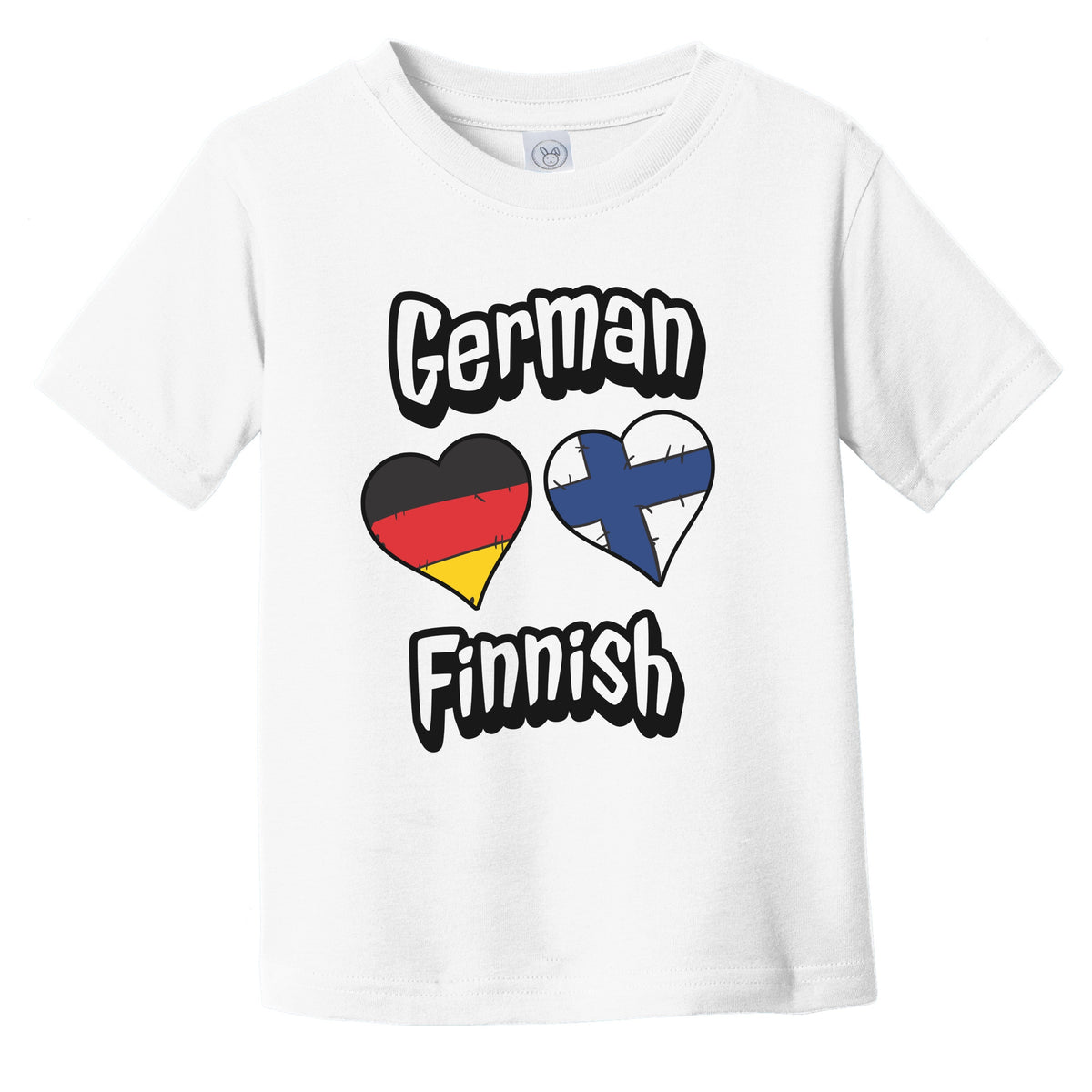 German Finnish Flag Heart Combo Germany Finland Infant Toddler T-Shirt
