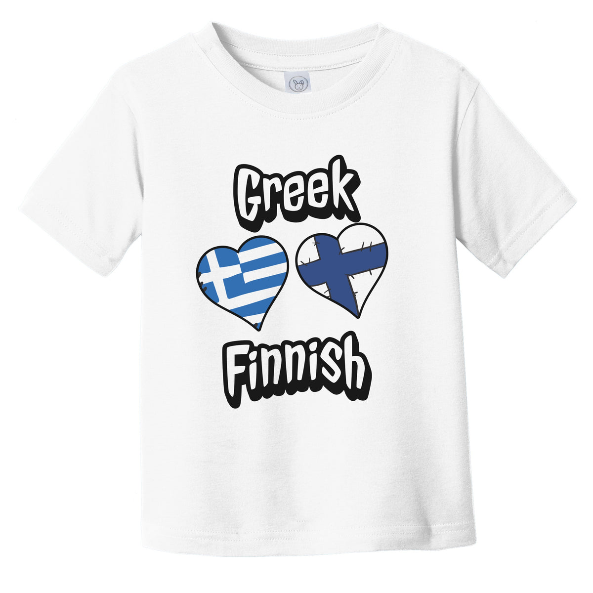 Greek Finnish Flag Heart Combo Greece Finland Infant Toddler T-Shirt
