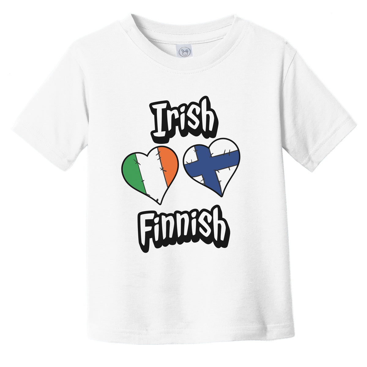 Irish Finnish Flag Heart Combo Ireland Finland Infant Toddler T-Shirt
