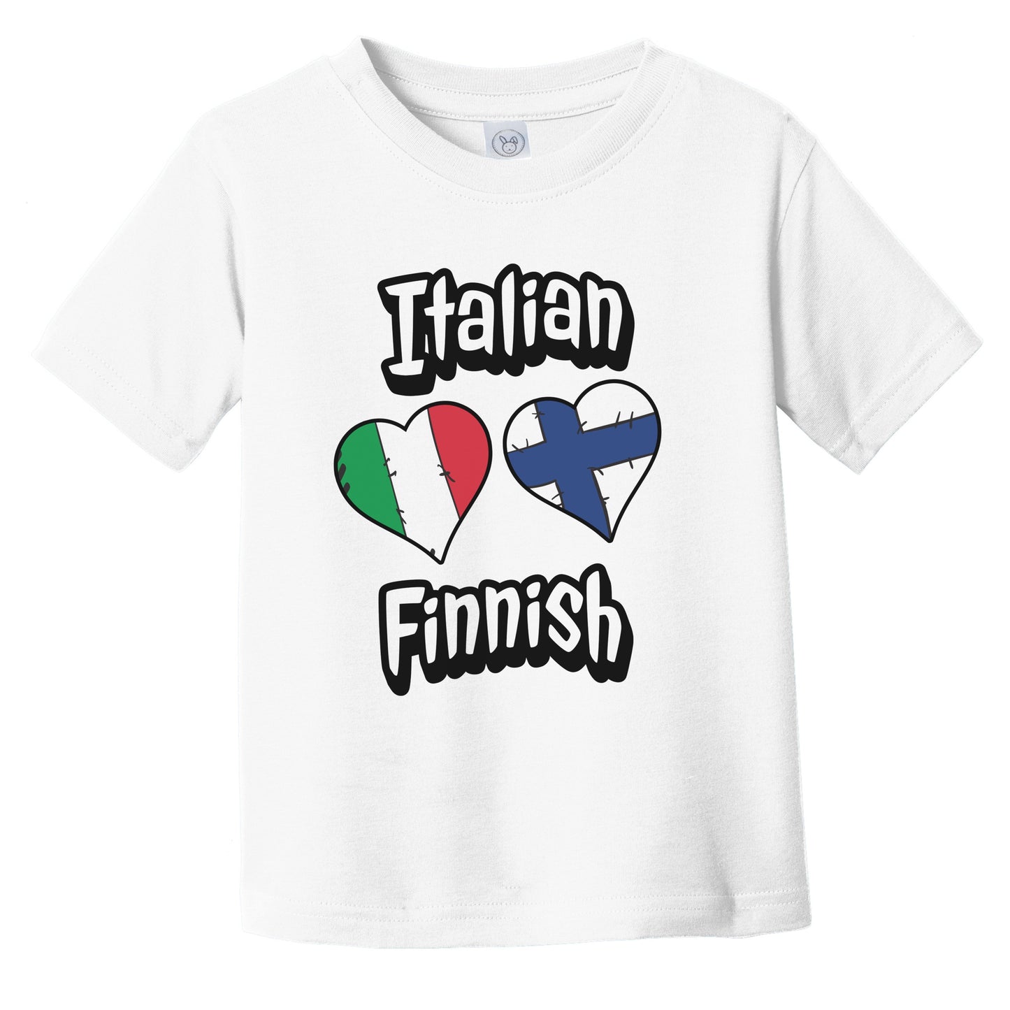 Italian Finnish Flag Heart Combo Italy Finland Infant Toddler T-Shirt