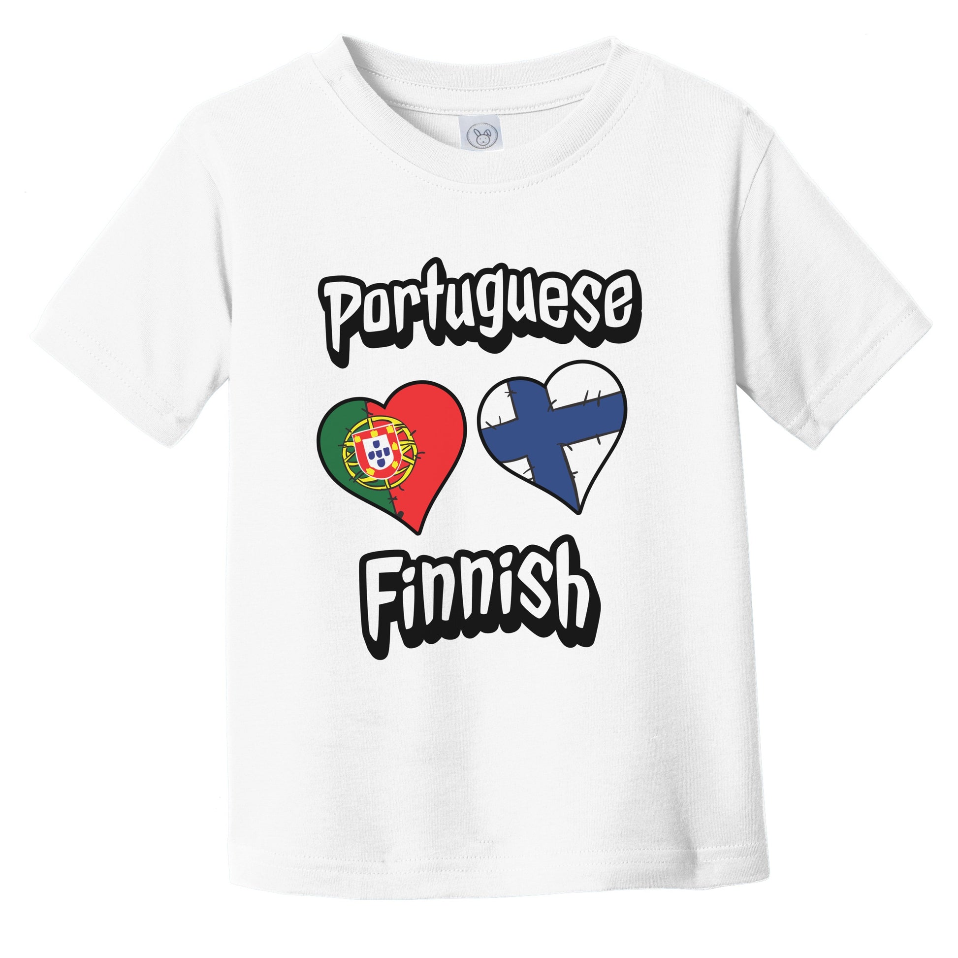 Portuguese Finnish Flag Heart Combo Portugal Finland Infant Toddler T-Shirt