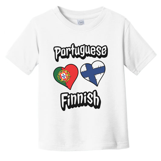 Portuguese Finnish Flag Heart Combo Portugal Finland Infant Toddler T-Shirt