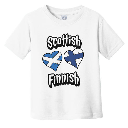 Scottish Finnish Flag Heart Combo Scotland Finland Infant Toddler T-Shirt
