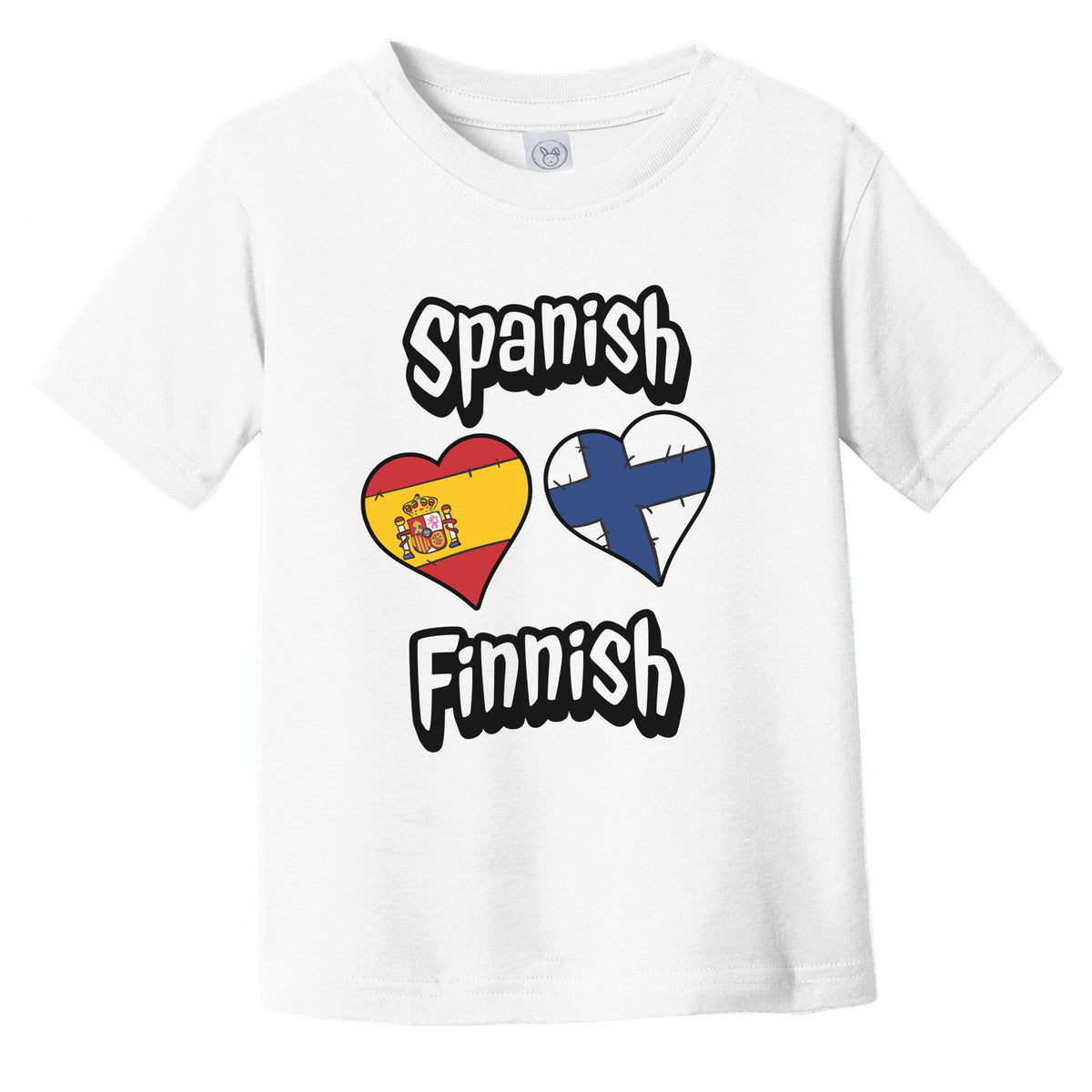 Spanish Finnish Flag Heart Combo Spain Finland Infant Toddler T-Shirt