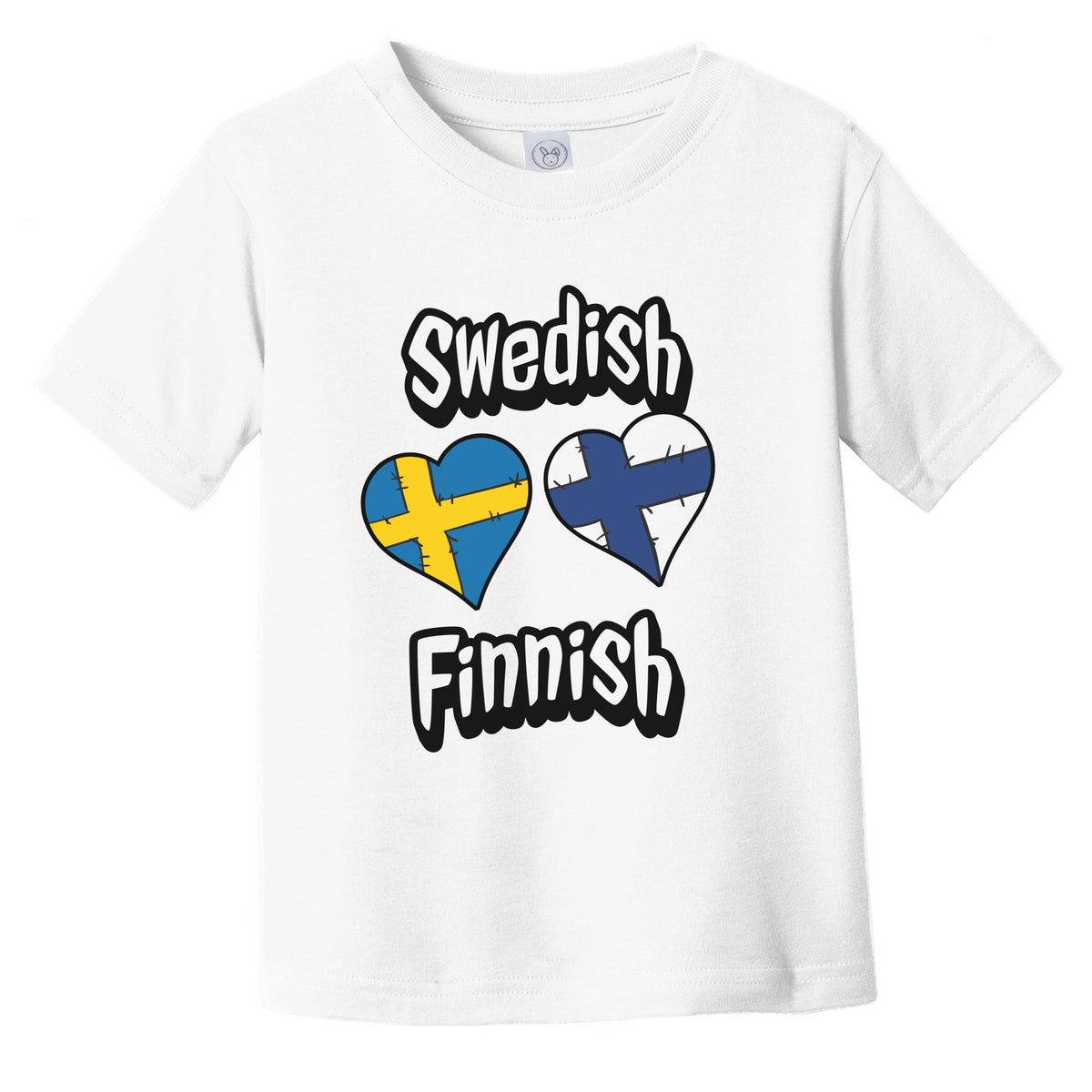 Swedish Finnish Flag Heart Combo Sweden Finland Infant Toddler T-Shirt