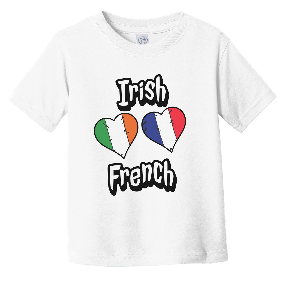 Irish French Flag Heart Combo Ireland France Infant Toddler T-Shirt