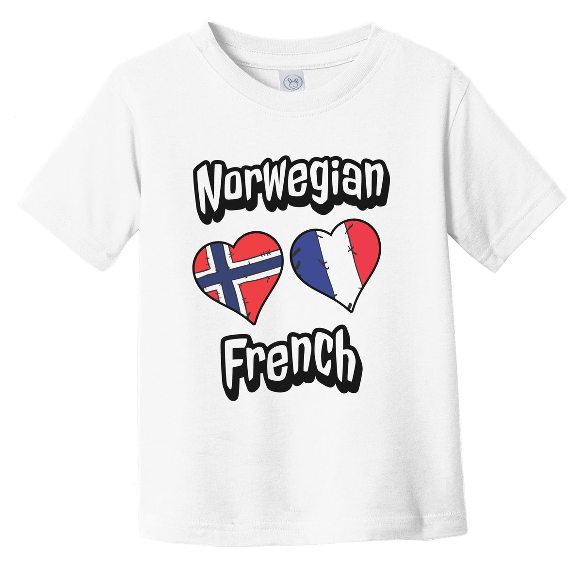 Norwegian French Flag Heart Combo Norway France Infant Toddler T-Shirt