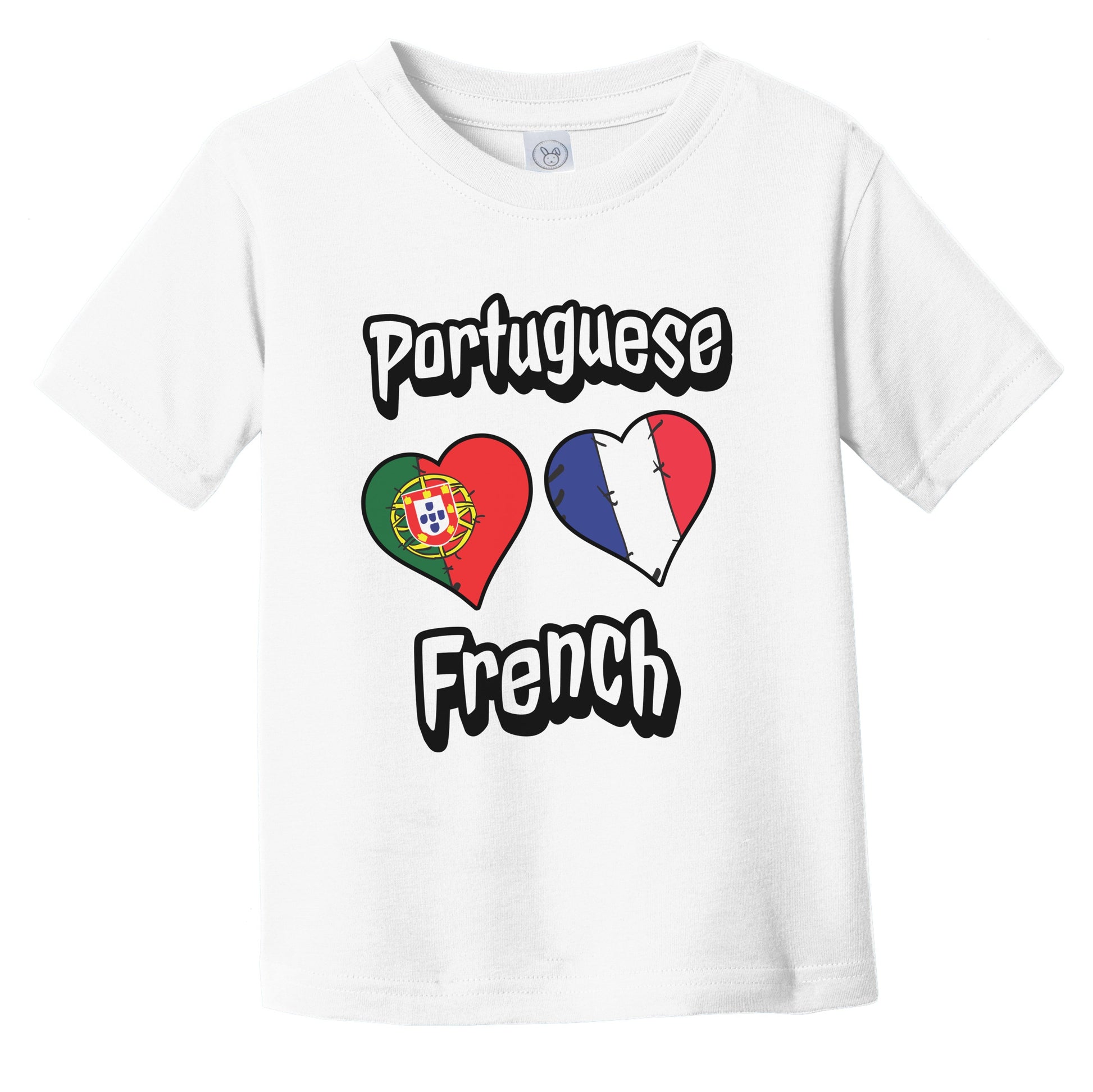 Portuguese French Flag Heart Combo Portugal France Infant Toddler T-Shirt