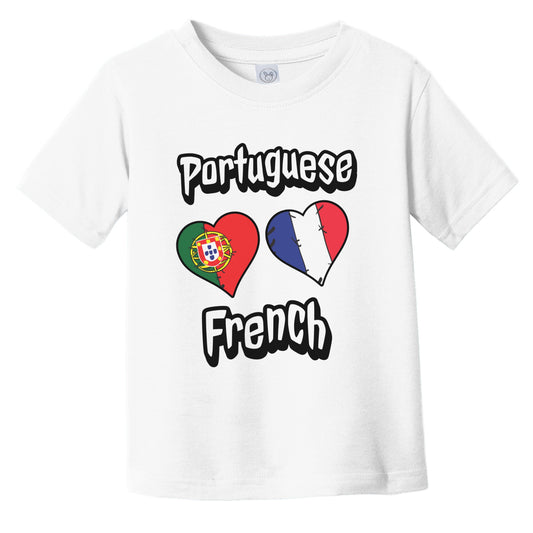 Portuguese French Flag Heart Combo Portugal France Infant Toddler T-Shirt