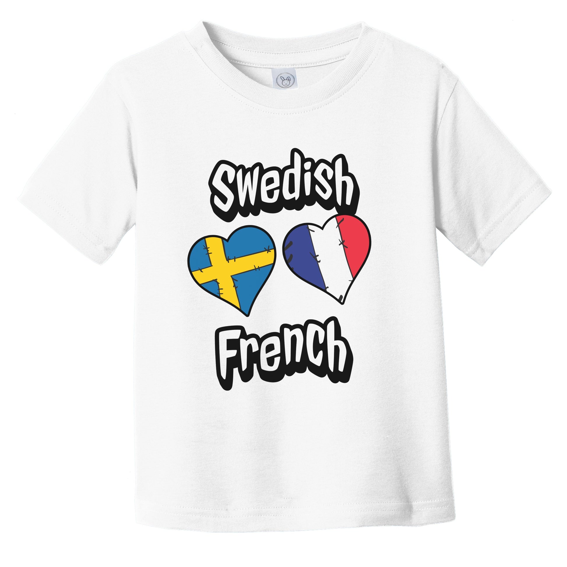 Swedish French Flag Heart Combo Sweden France Infant Toddler T-Shirt