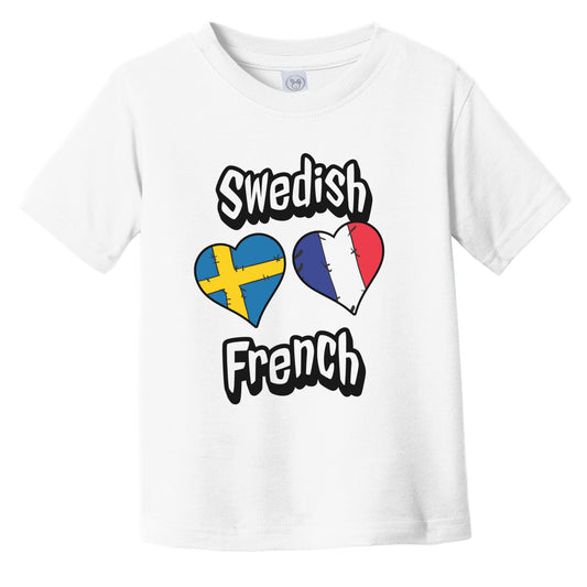 Swedish French Flag Heart Combo Sweden France Infant Toddler T-Shirt