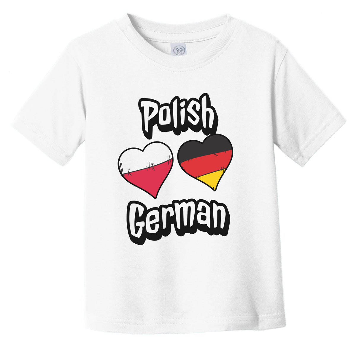 Polish German Flag Heart Combo Poland Germany Infant Toddler T-Shirt