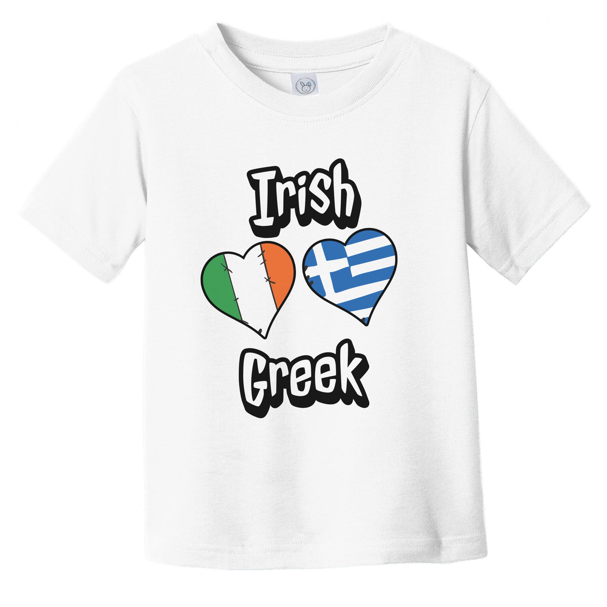 Irish Greek Flag Heart Combo Ireland Greece Infant Toddler T-Shirt