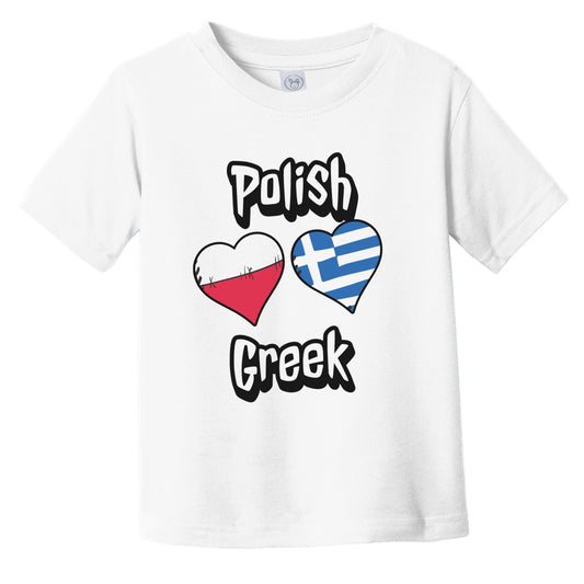 Polish Greek Flag Heart Combo Poland Greece Infant Toddler T-Shirt