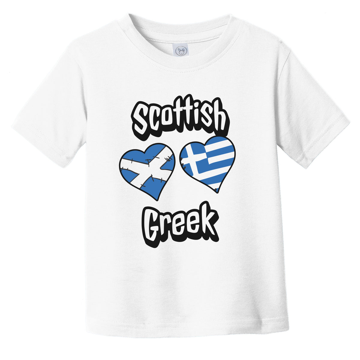 Scottish Greek Flag Heart Combo Scotland Greece Infant Toddler T-Shirt