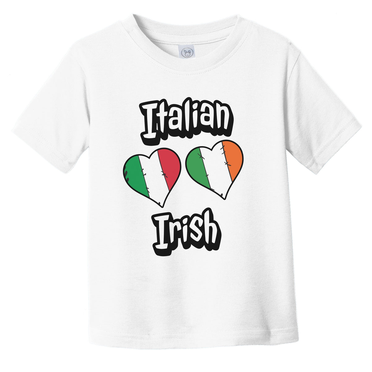 Italian Irish Flag Heart Combo Italy Ireland Infant Toddler T-Shirt