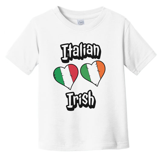 Italian Irish Flag Heart Combo Italy Ireland Infant Toddler T-Shirt