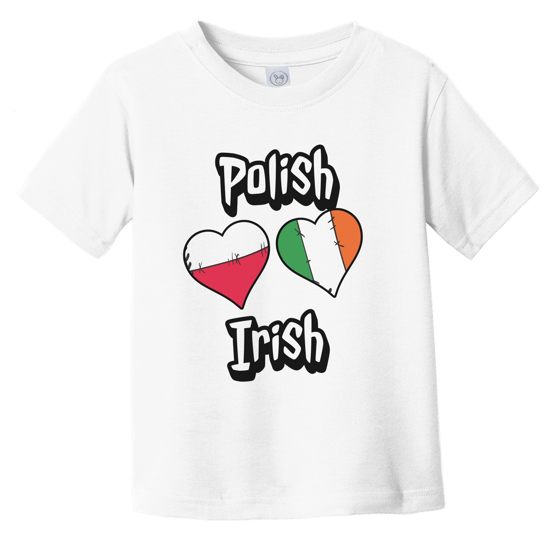 Polish Irish Flag Heart Combo Poland Ireland Infant Toddler T-Shirt