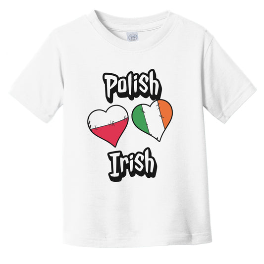 Polish Irish Flag Heart Combo Poland Ireland Infant Toddler T-Shirt